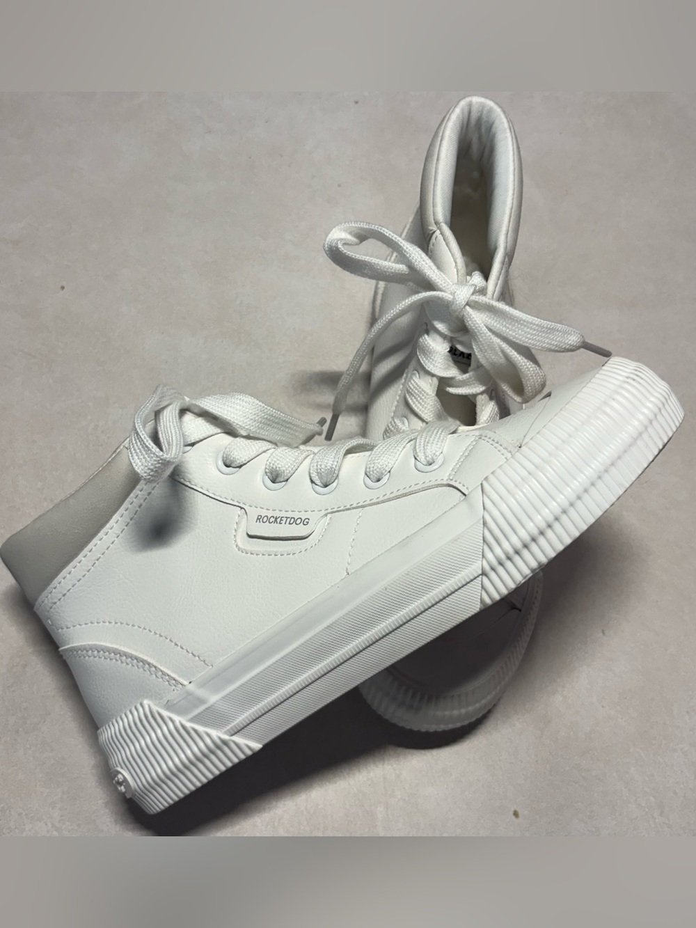 Rocket Dog White High-Top Platform Lace-Up Sneakers